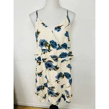 American Eagle Cream and Blue Flower Dress