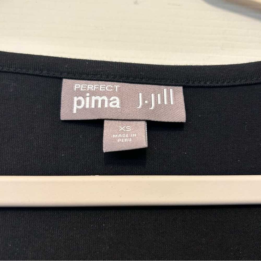 J Jill Perfect Pima Dress All Black Noir Half Rol… - image 4