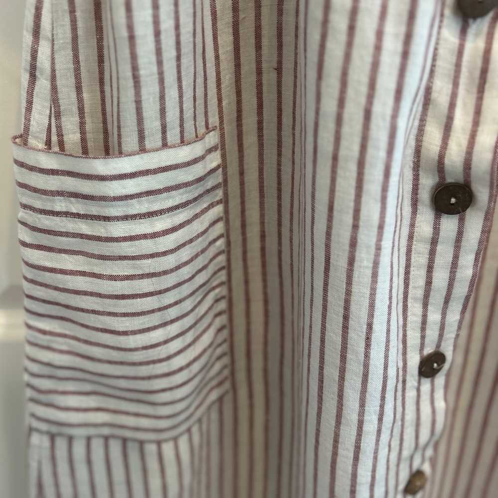 ARTISAN NY Button Down Striped Sleeveless Linen M… - image 4
