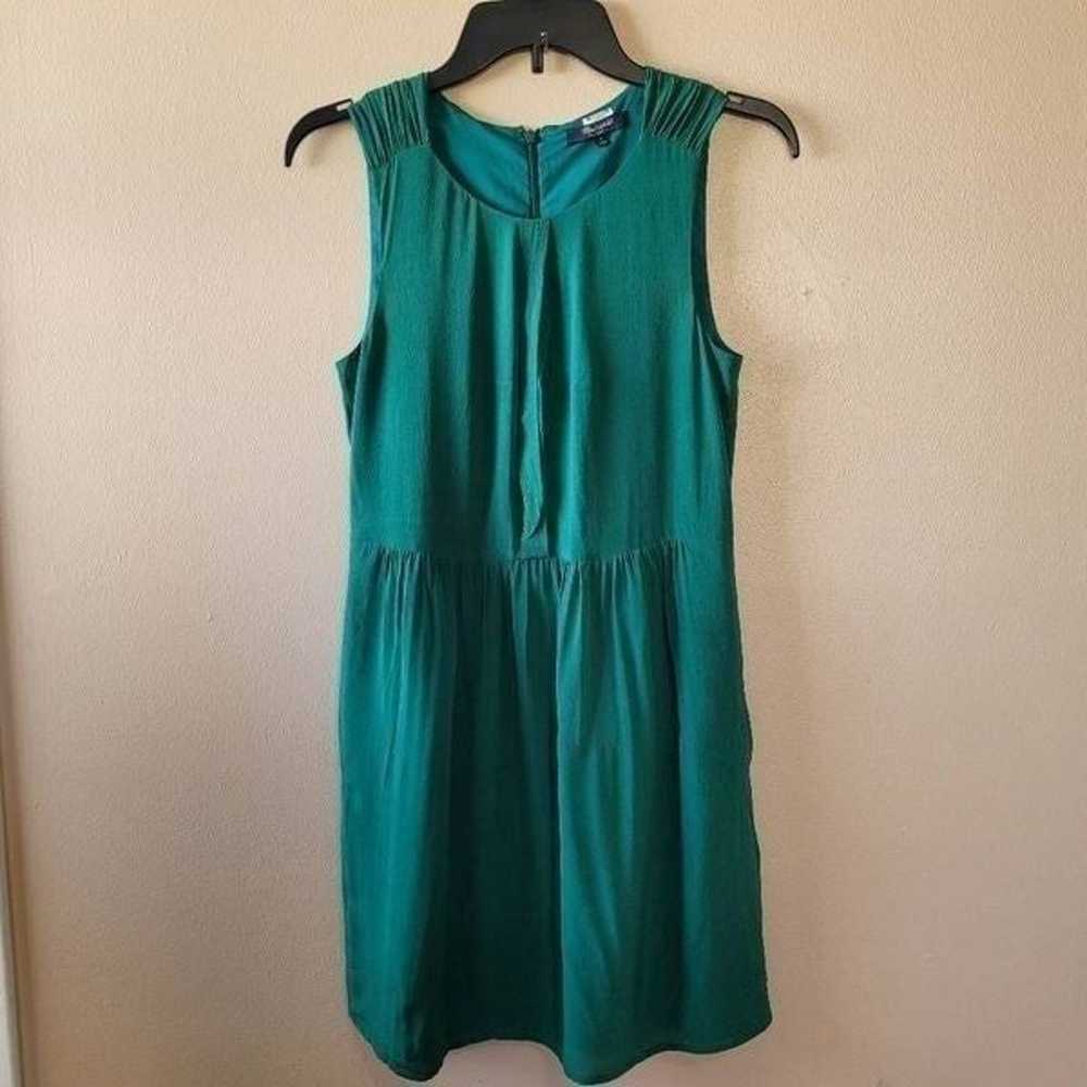 MADEWELL Shirred Silk Dress in Green Size 2 - image 1