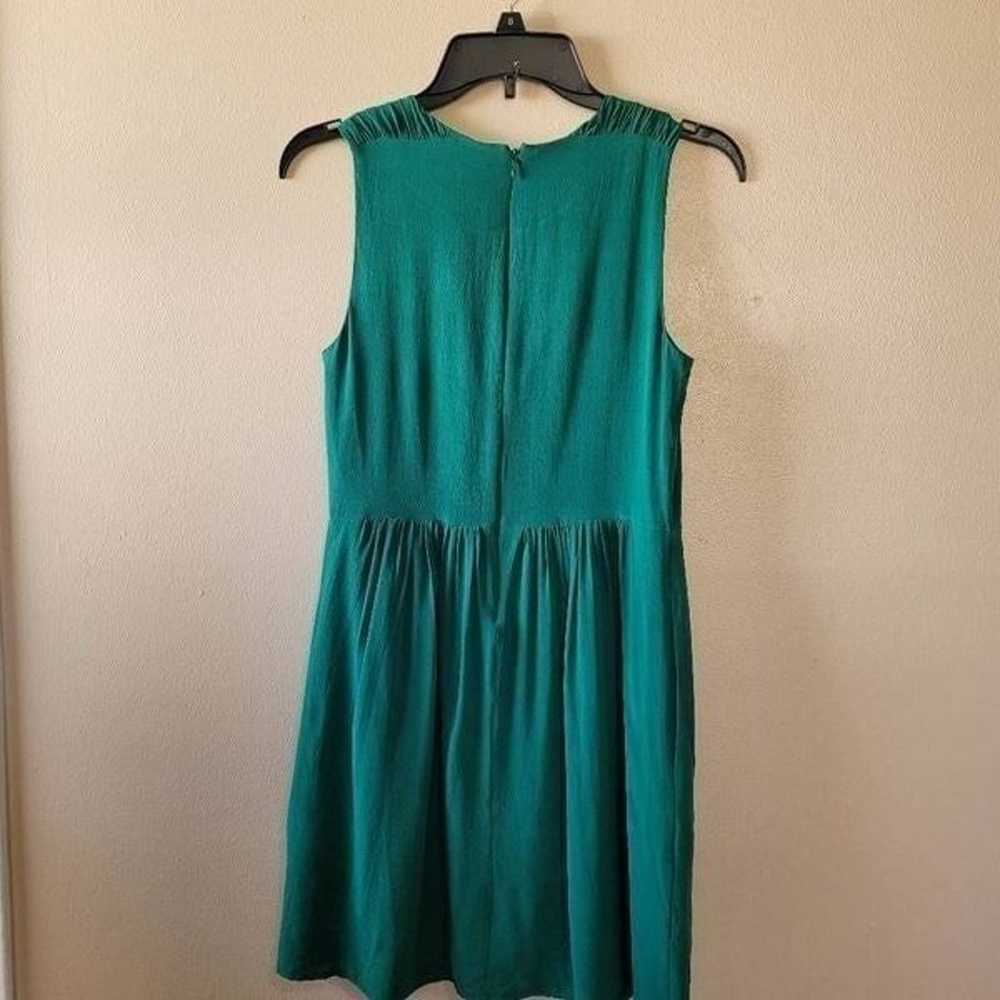 MADEWELL Shirred Silk Dress in Green Size 2 - image 2