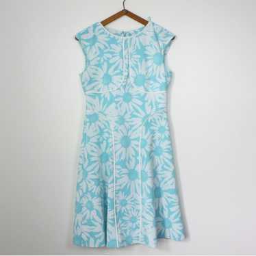 Maggy London Dress Women's Size 4 Blue Daisy Retro - image 1