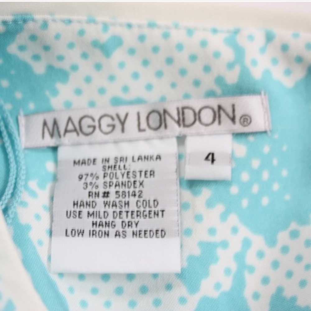 Maggy London Dress Women's Size 4 Blue Daisy Retro - image 3