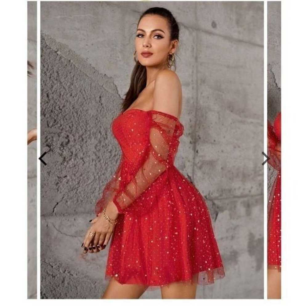 Star Mesh Fit And Flare Dress - image 7