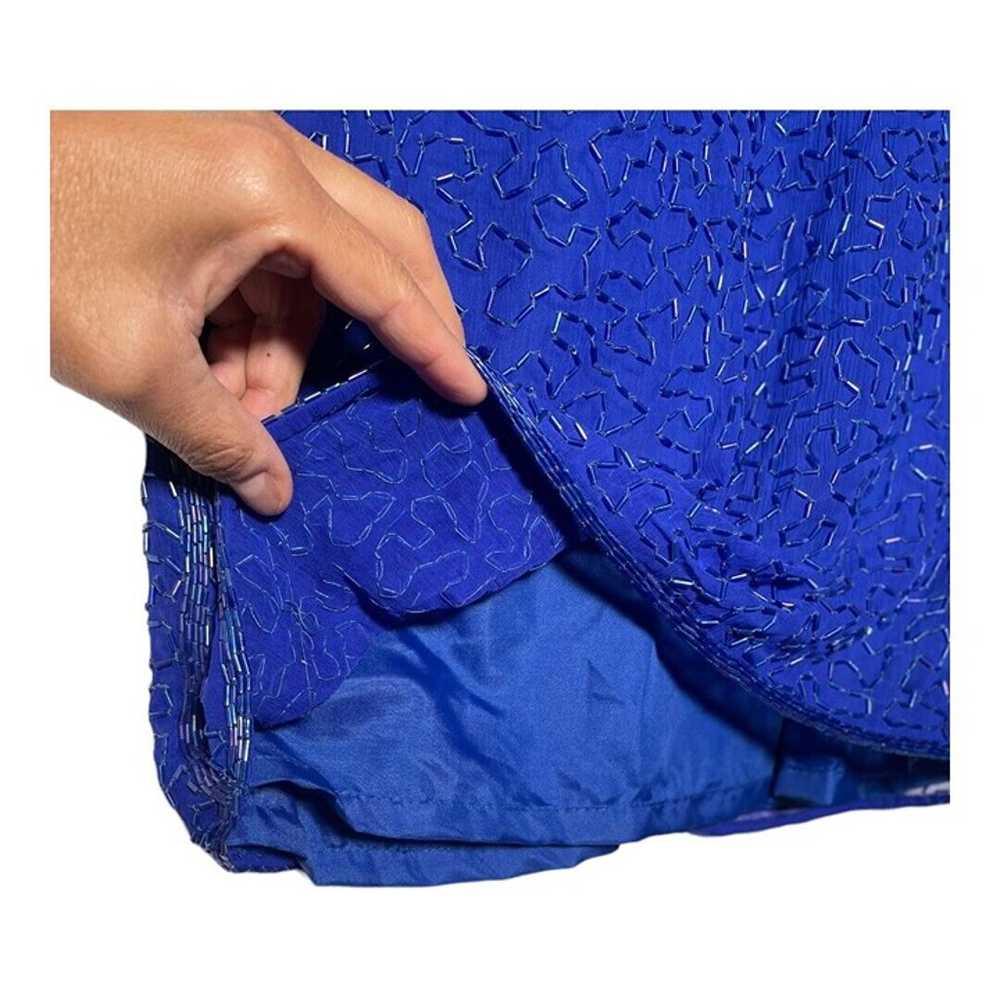 Eve's Allure Vintage Royal Blue Sequin Silk Eveni… - image 5