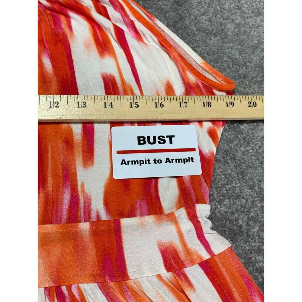 Calvin Klein Maxi Dress Women Size 16 Orange Slit… - image 10