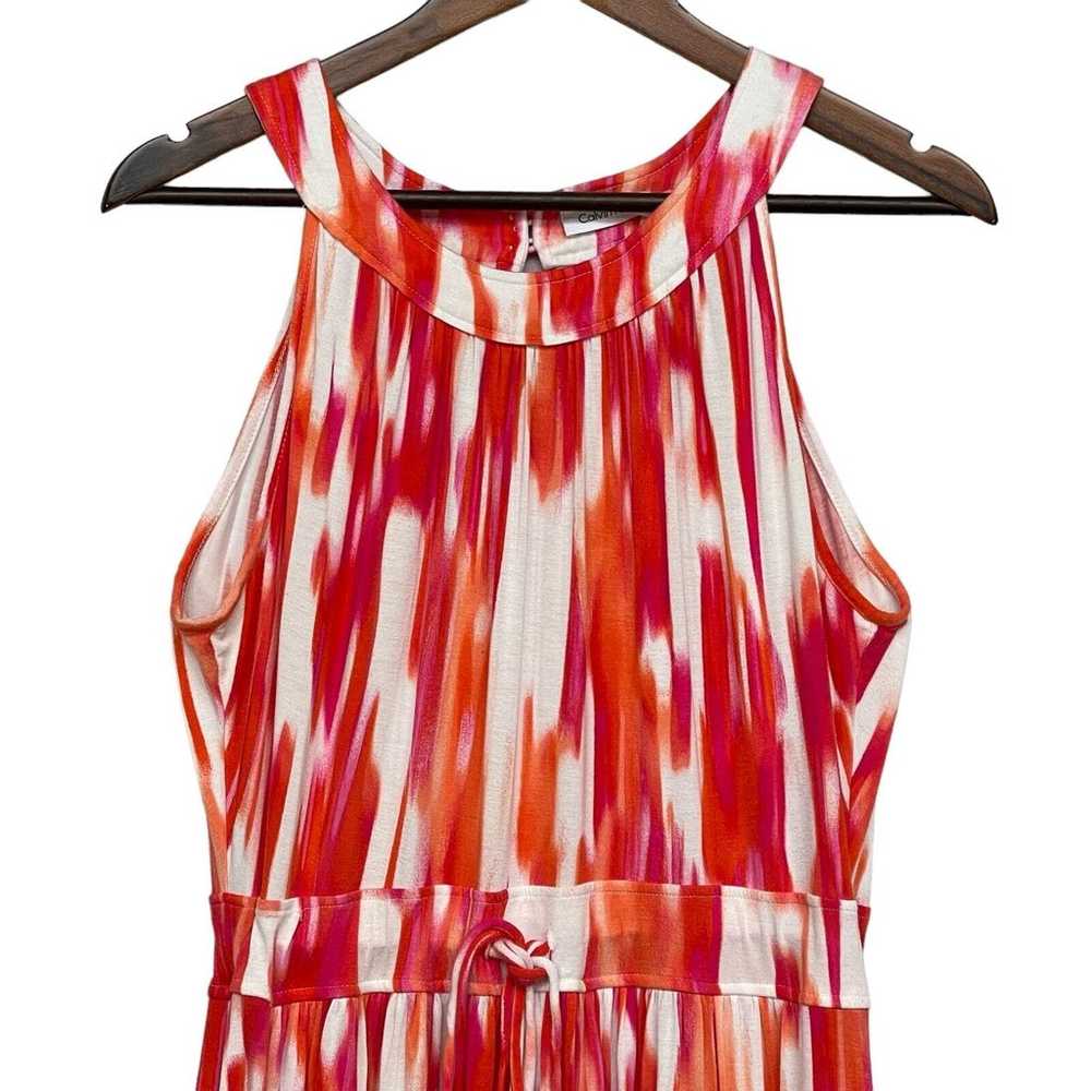Calvin Klein Maxi Dress Women Size 16 Orange Slit… - image 3