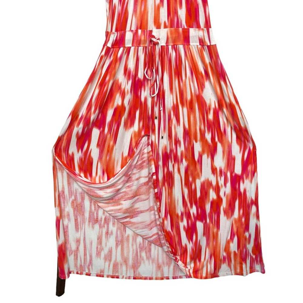 Calvin Klein Maxi Dress Women Size 16 Orange Slit… - image 4