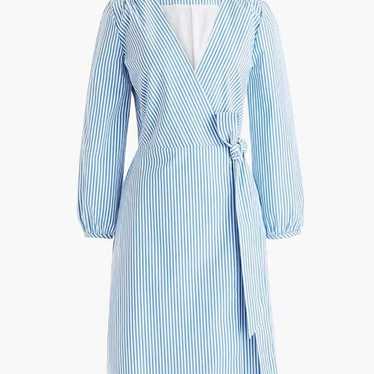 J.Crew poplin striped wrap dress