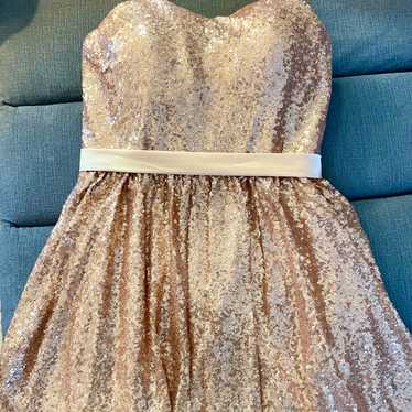 Prom/Formal Rose Gold Sequin Mini Dress - image 1