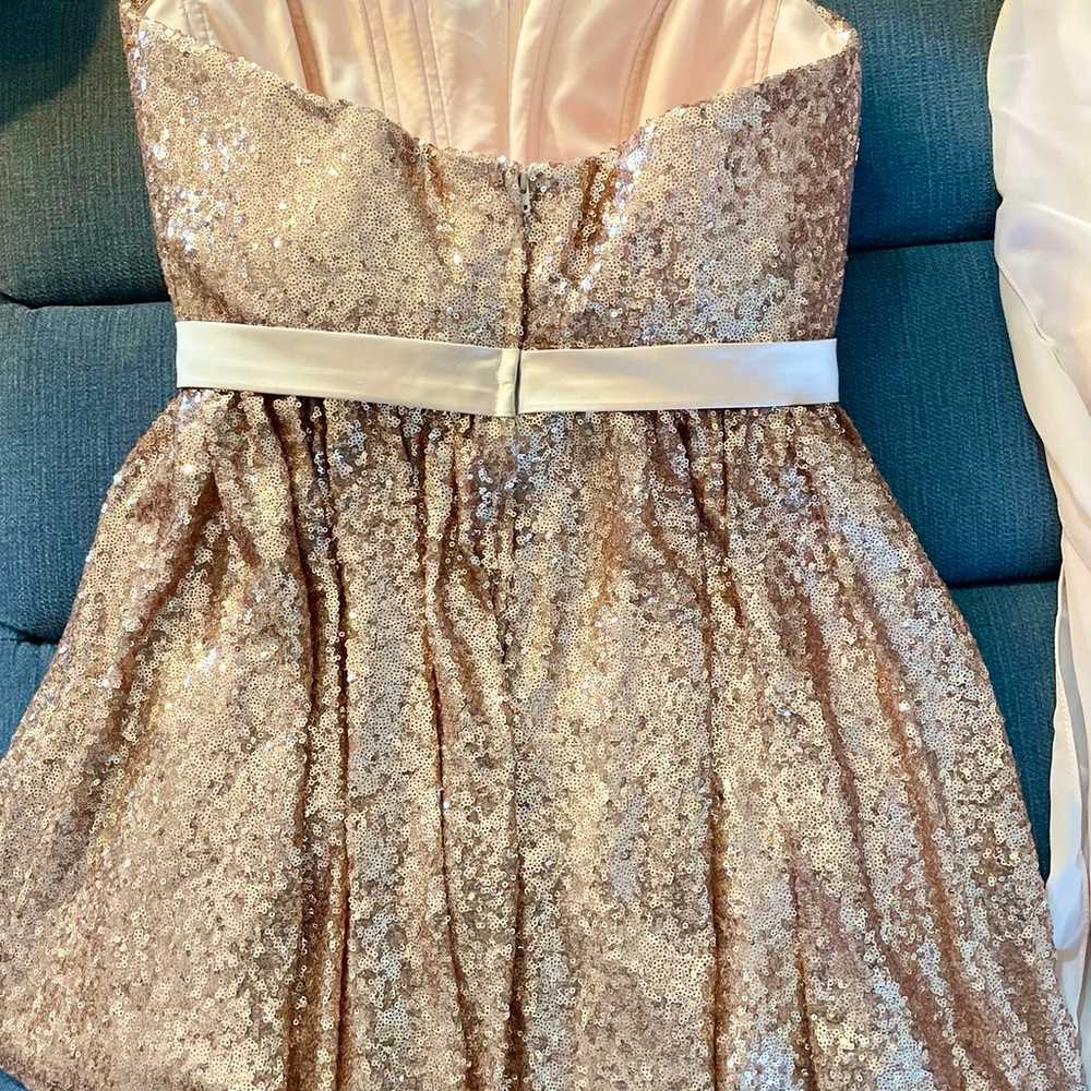 Prom/Formal Rose Gold Sequin Mini Dress - image 4