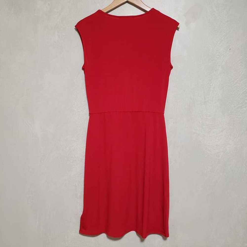 Michael Kors Red Faux Wrap Sleeveless Dress - image 2