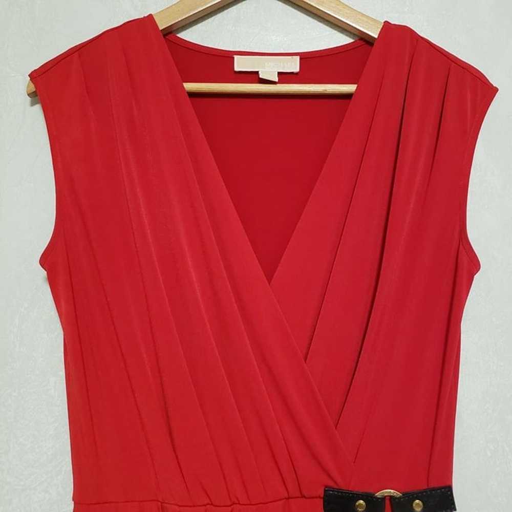 Michael Kors Red Faux Wrap Sleeveless Dress - image 3