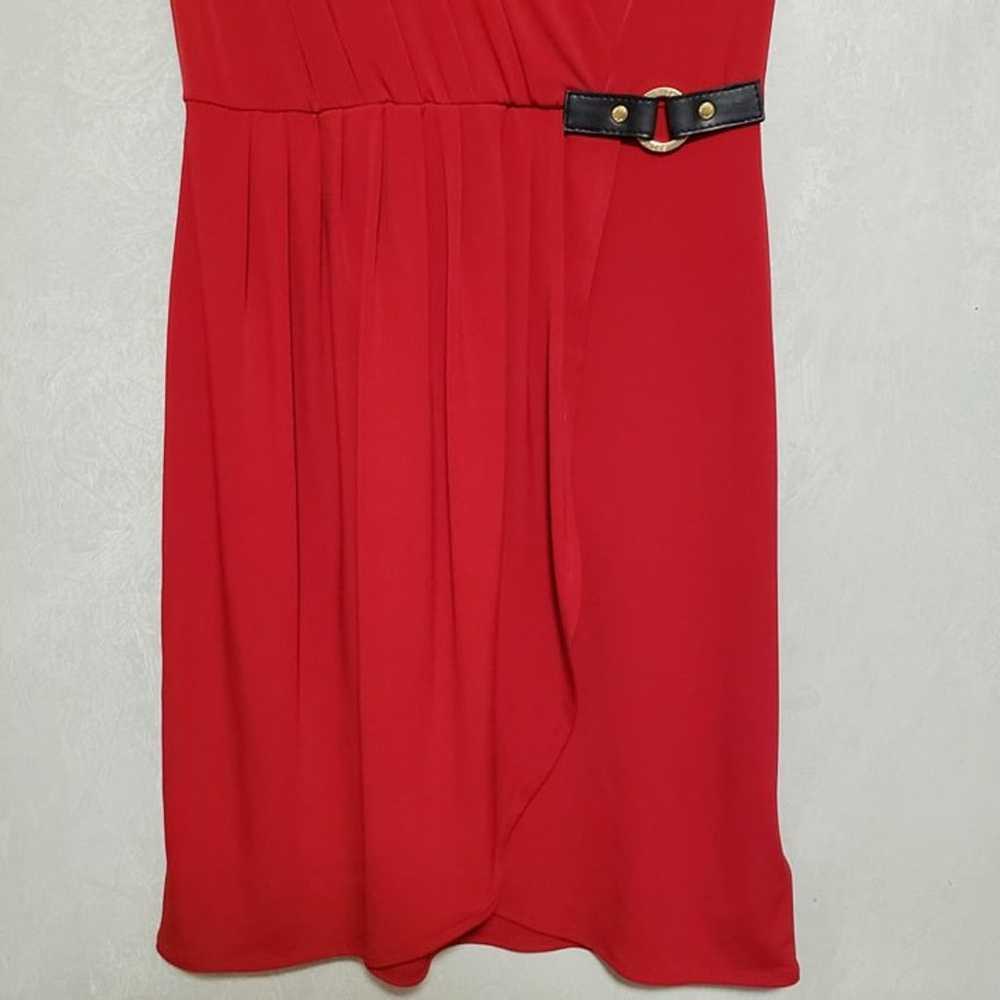 Michael Kors Red Faux Wrap Sleeveless Dress - image 4