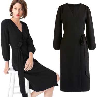 J.Crew 365 Crepe Wrap Dress Black Size 2 Classic … - image 1