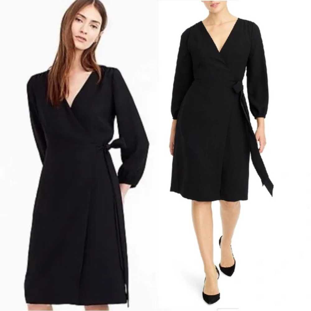 J.Crew 365 Crepe Wrap Dress Black Size 2 Classic … - image 3