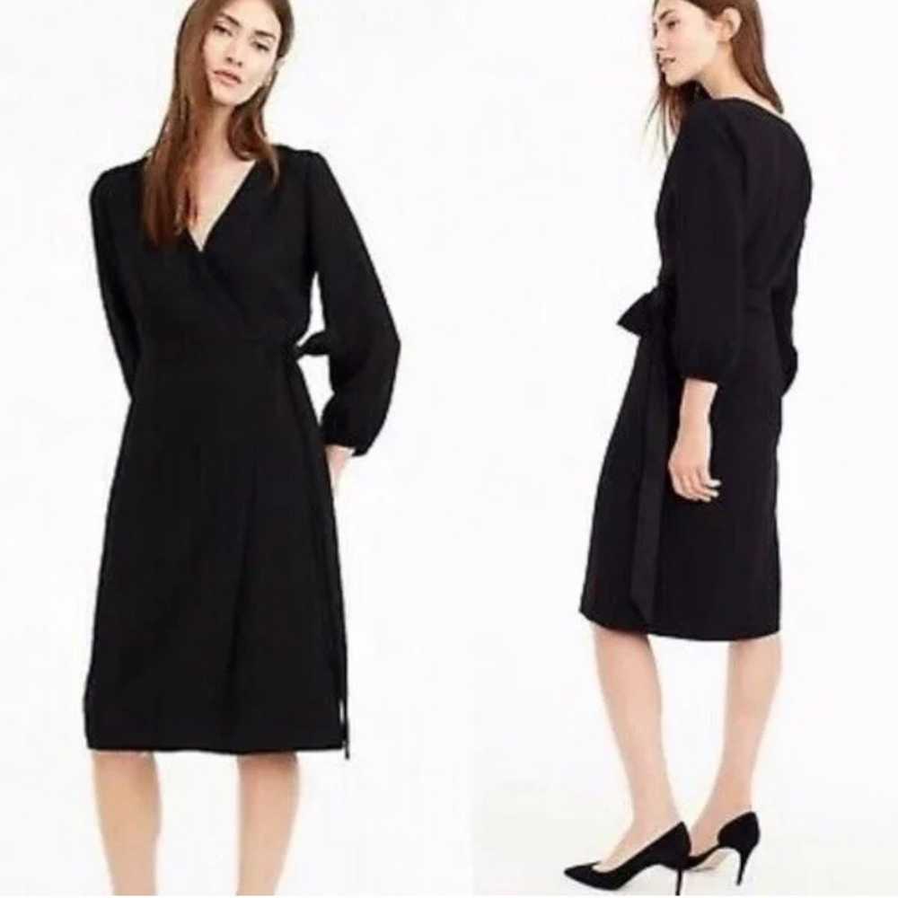 J.Crew 365 Crepe Wrap Dress Black Size 2 Classic … - image 4