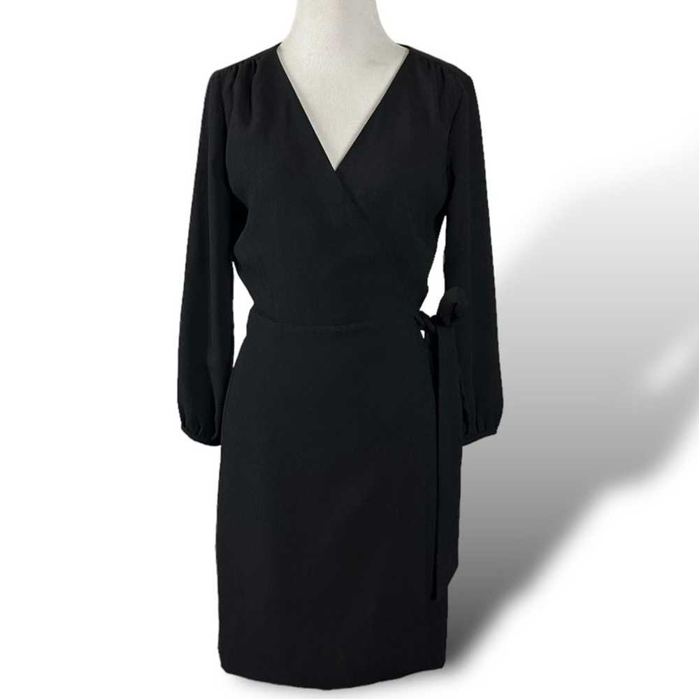 J.Crew 365 Crepe Wrap Dress Black Size 2 Classic … - image 5