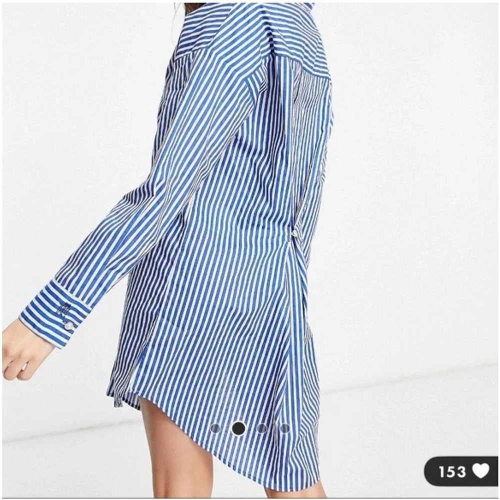 River island stripe nipped mini shirt dress blue … - image 3
