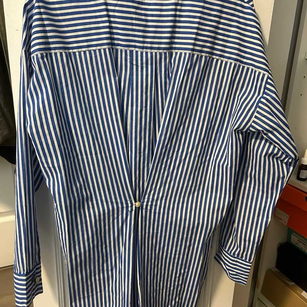 River island stripe nipped mini shirt dress blue … - image 7