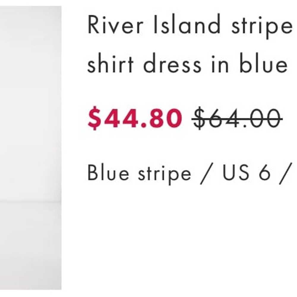 River island stripe nipped mini shirt dress blue … - image 8