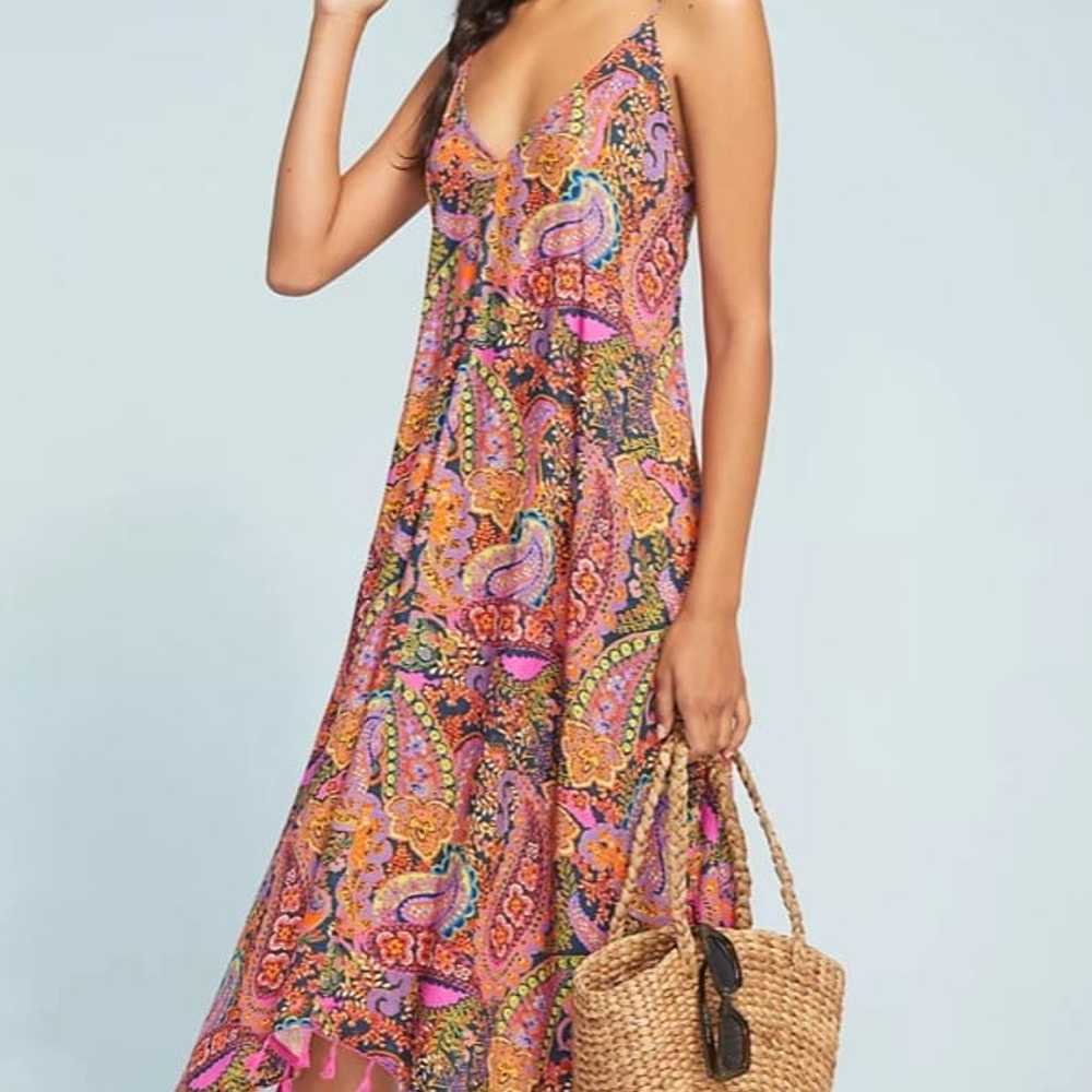 Paisley Tasseled Cover-Up Dress size S - image 1