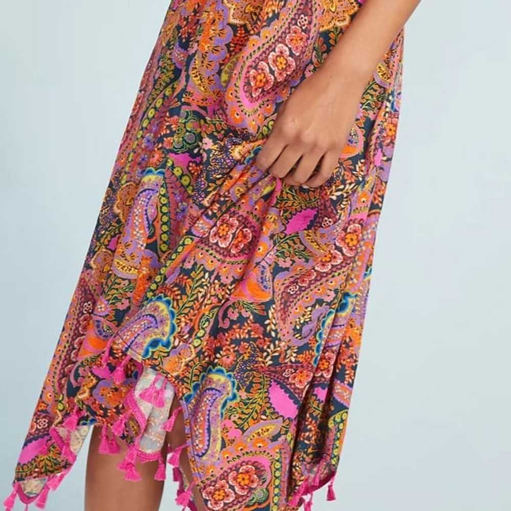 Paisley Tasseled Cover-Up Dress size S - image 3