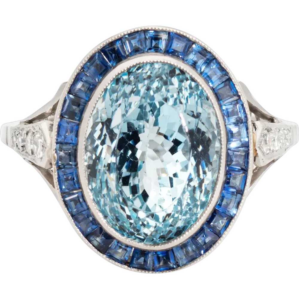 5.25ct Aquamarine Sapphire Ring Gemstone Engageme… - image 1