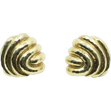 Vintage 14K Gold Shell Shape Earrings