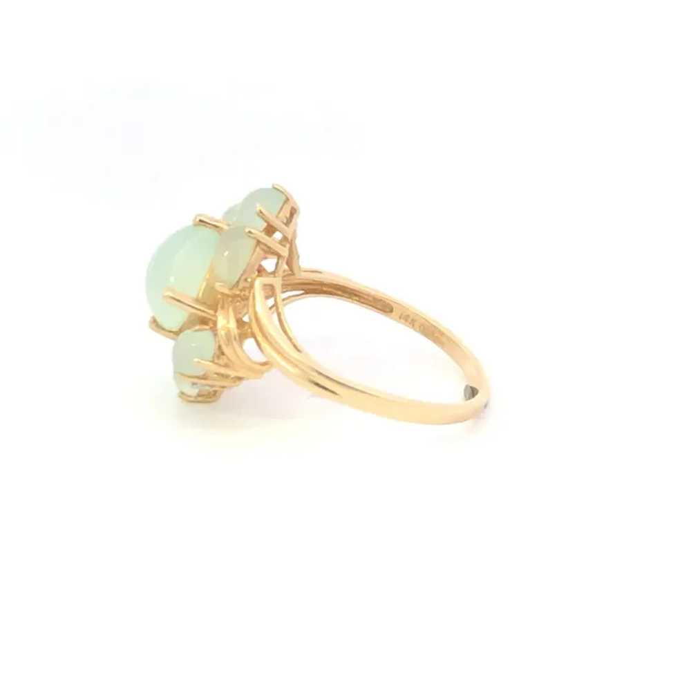 14K Green Quartz Diamond Cocktail Statement Ring … - image 2