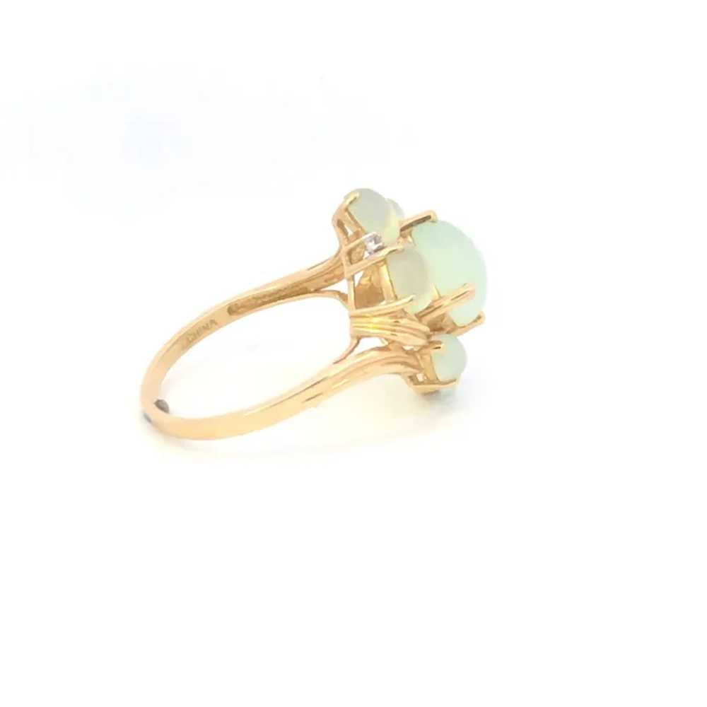 14K Green Quartz Diamond Cocktail Statement Ring … - image 4