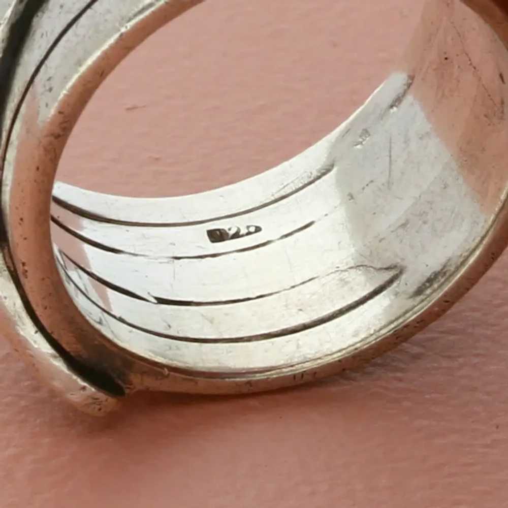 Sterling Silver Mens Chunky Striped Band Ring Siz… - image 3