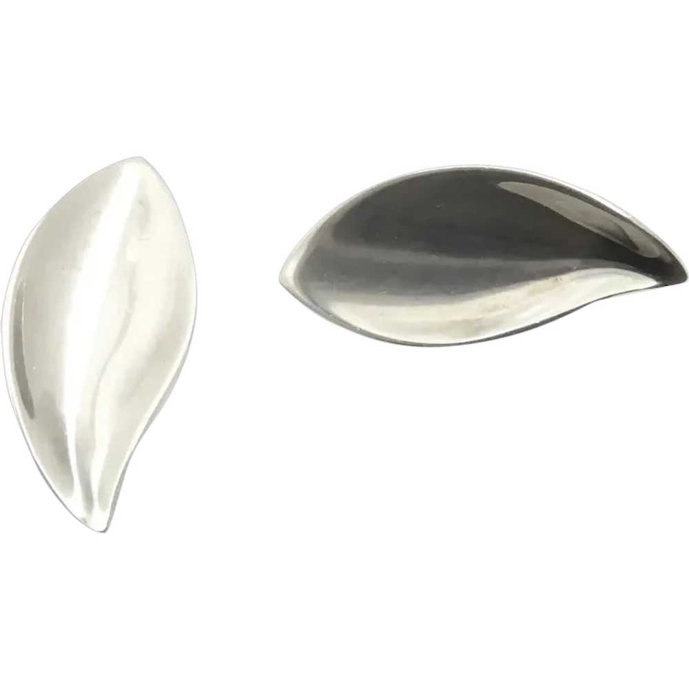 Danish Modernist Silver Earrings by Aarre & Krogh - image 1