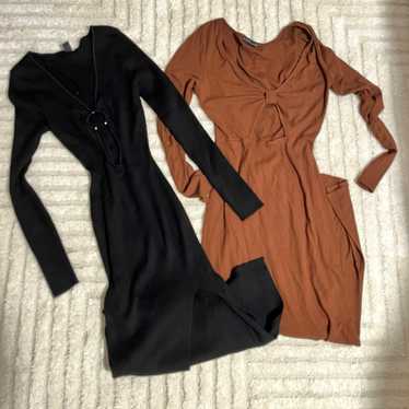 Sexy cut-out bodycon maxi dresses long sleeve M - image 1