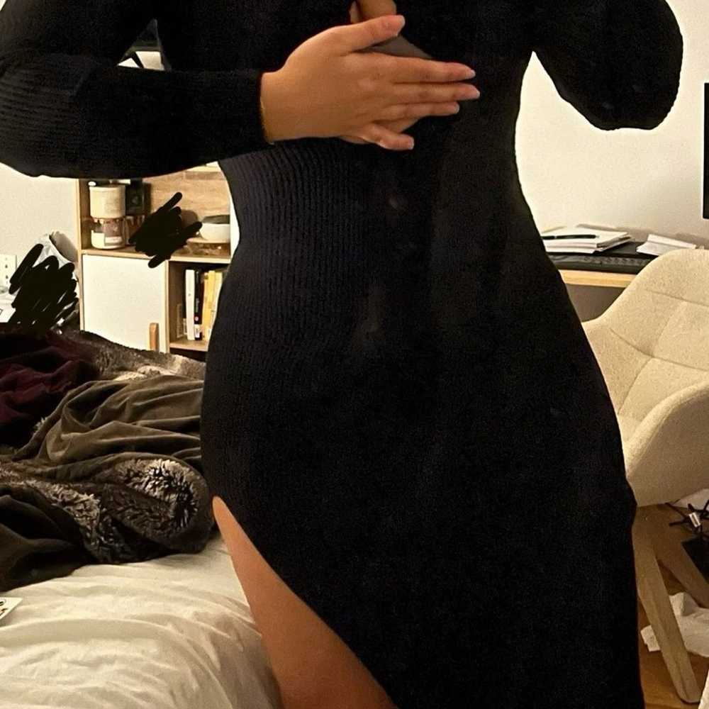 Sexy cut-out bodycon maxi dresses long sleeve M - image 2