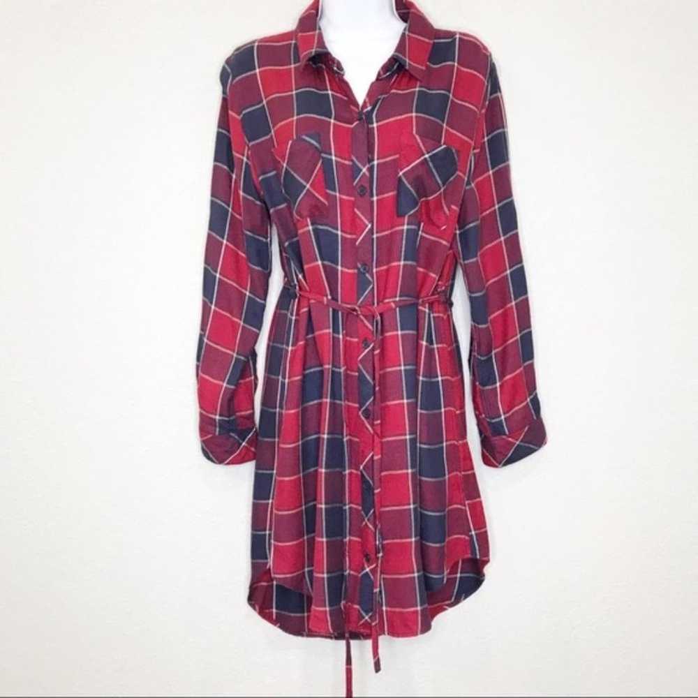 Rails Nadine Red/Blue Button Up Plaid Long Sleeve… - image 1