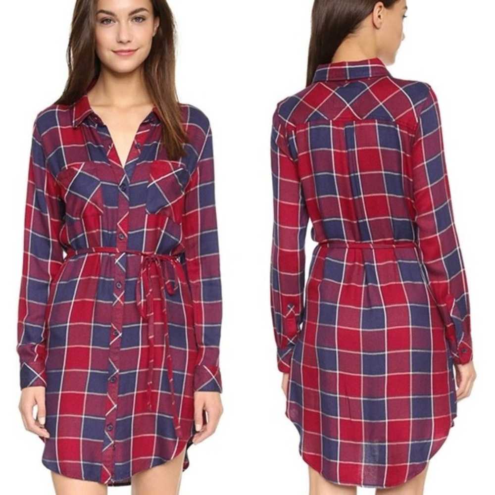 Rails Nadine Red/Blue Button Up Plaid Long Sleeve… - image 2