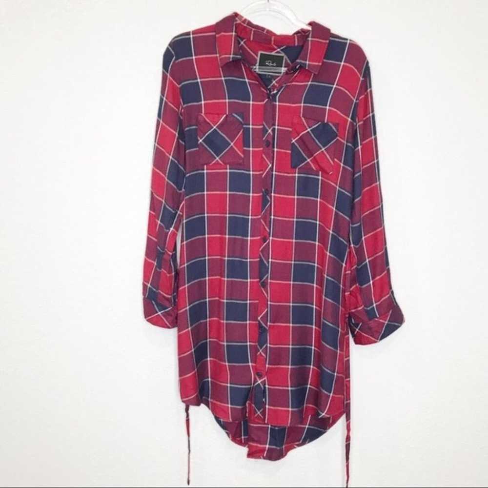 Rails Nadine Red/Blue Button Up Plaid Long Sleeve… - image 3