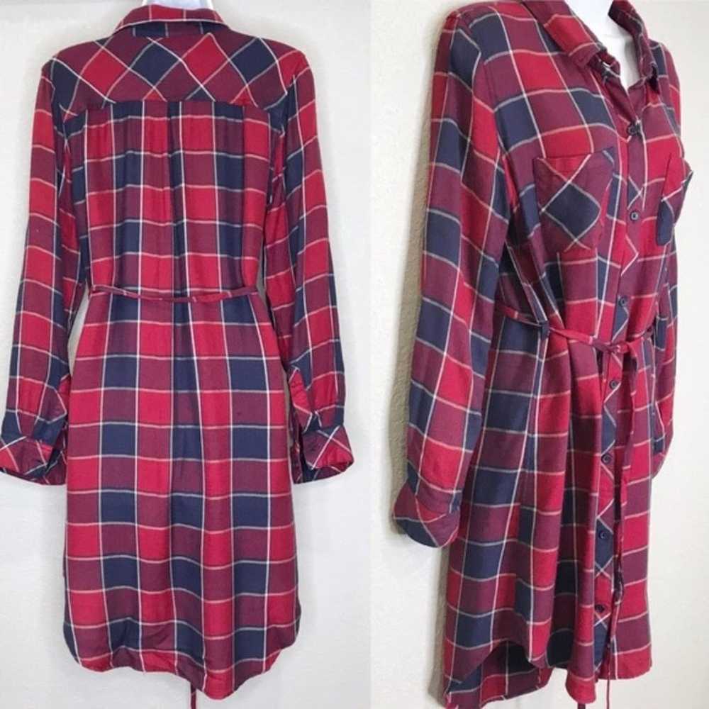 Rails Nadine Red/Blue Button Up Plaid Long Sleeve… - image 4