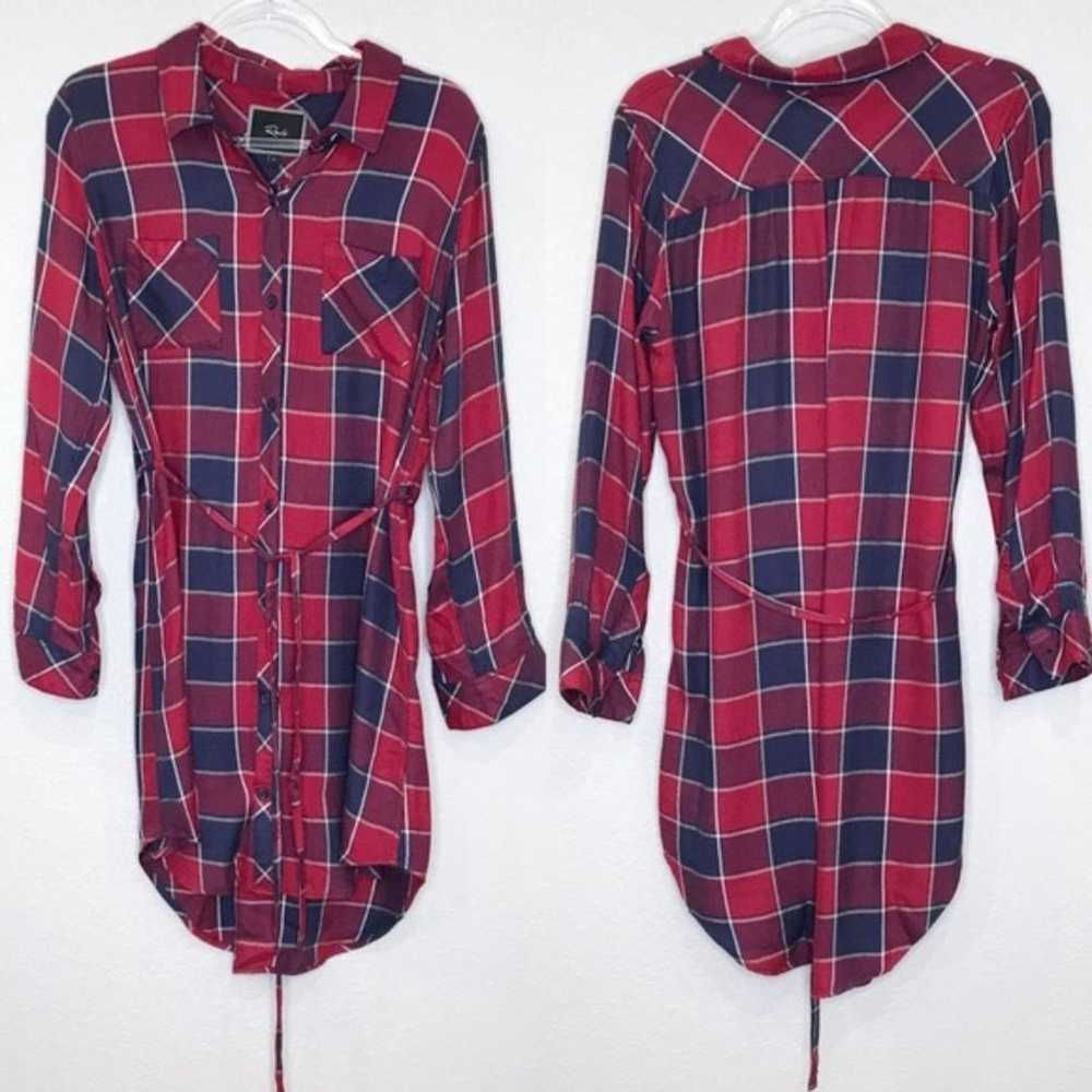 Rails Nadine Red/Blue Button Up Plaid Long Sleeve… - image 5