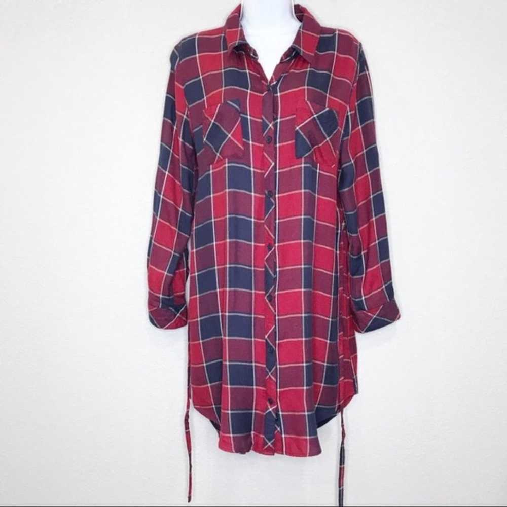 Rails Nadine Red/Blue Button Up Plaid Long Sleeve… - image 6