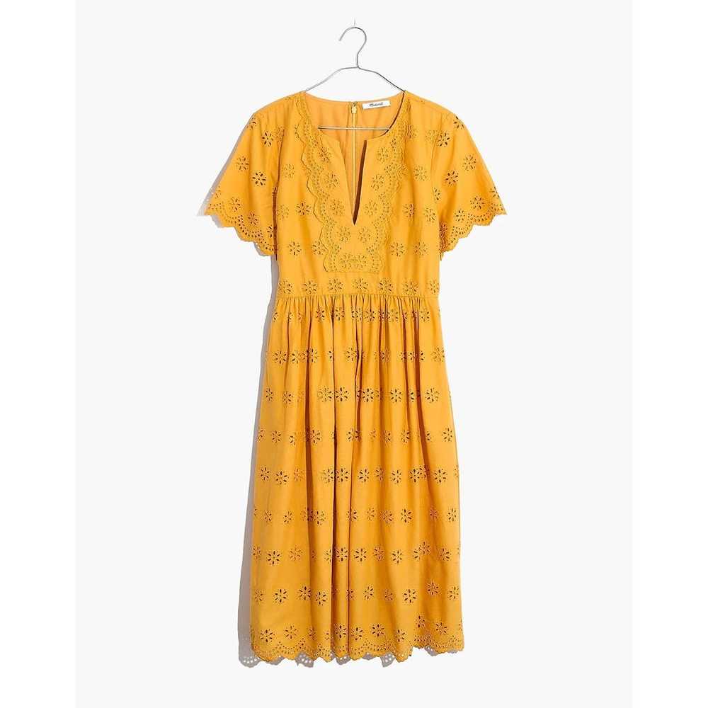 Madewell Mustard Yellow Scallped Eyelet Lined Mid… - image 1
