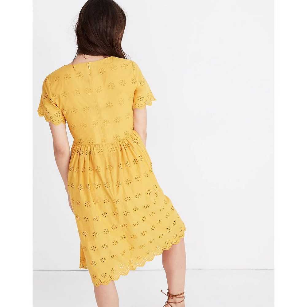 Madewell Mustard Yellow Scallped Eyelet Lined Mid… - image 8