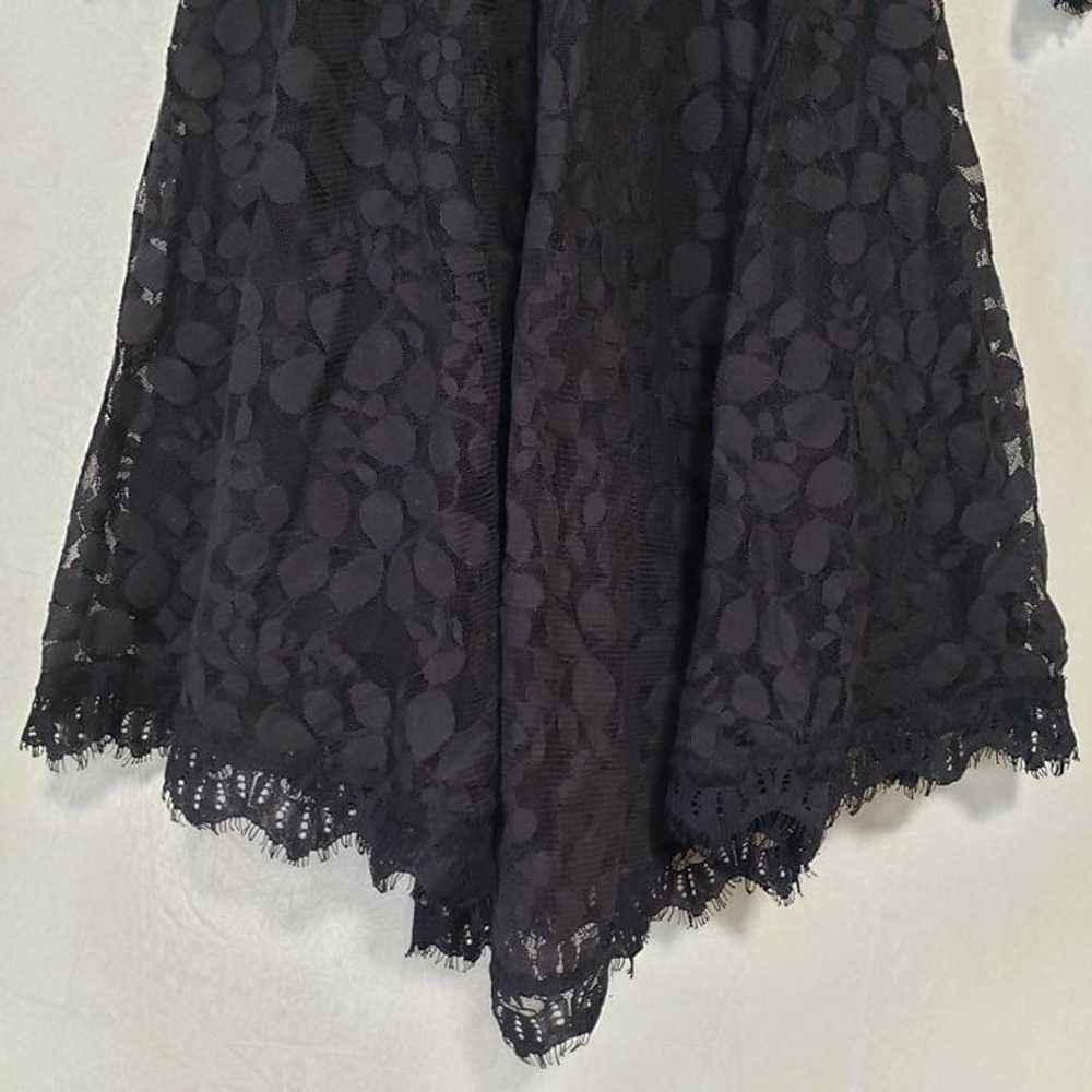Free People Black Floral Mesh Lace 3/4 Sleeve Asy… - image 5