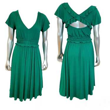 ANTHROPOLOGIE Green Short Sleeve Dress - image 1