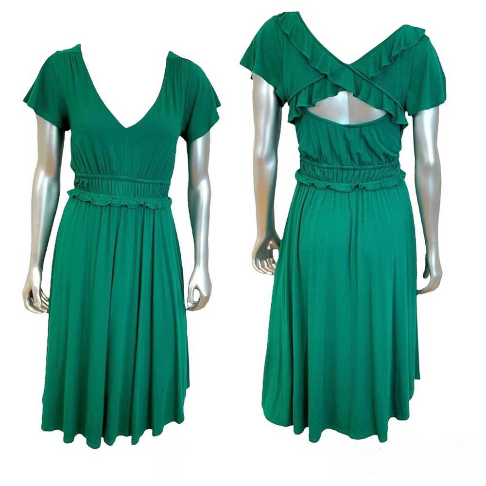 ANTHROPOLOGIE Green Short Sleeve Dress - image 8