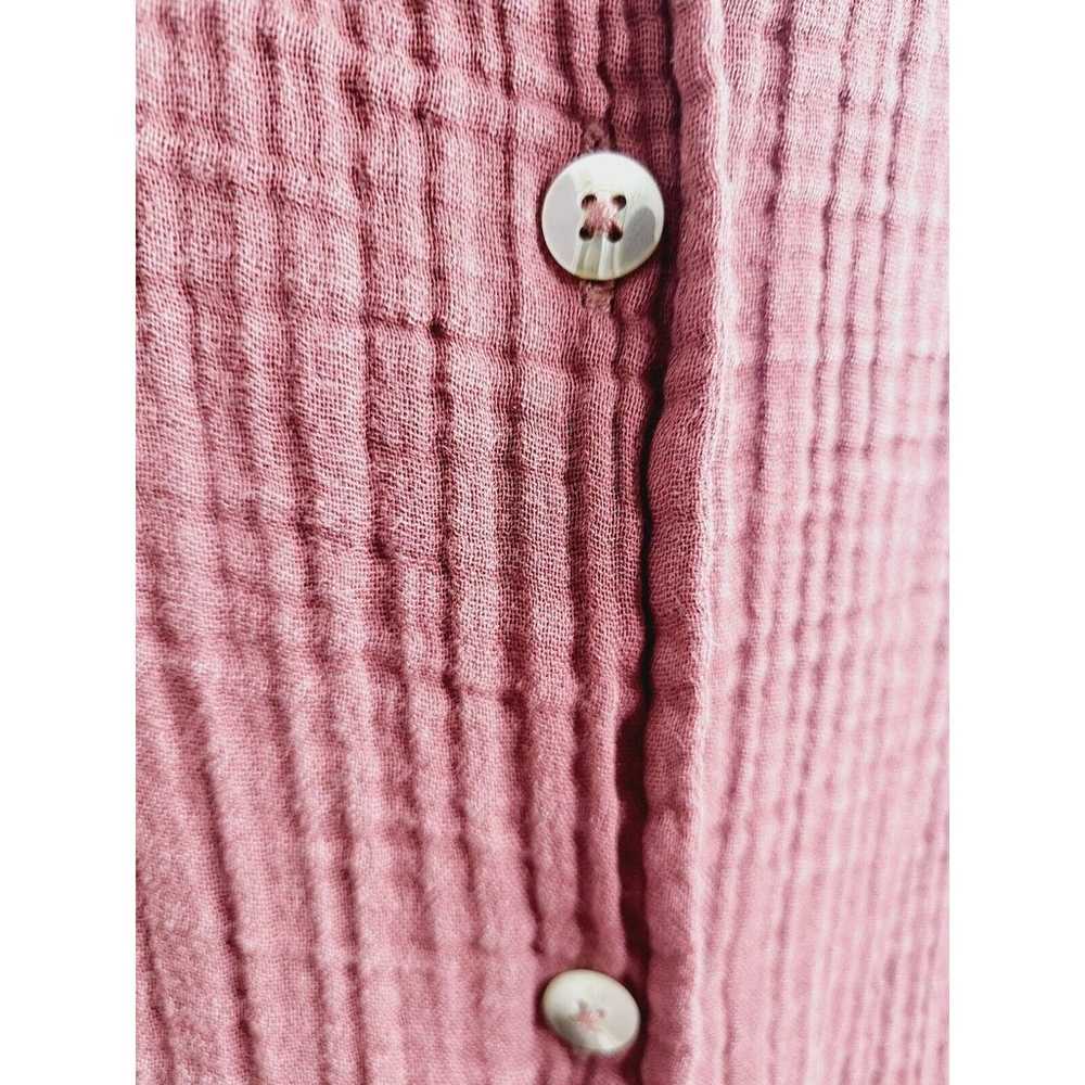 Anthropologie Midi Dress Small Brown Gauze Button… - image 6