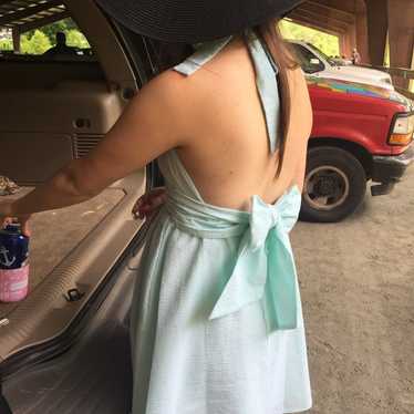 Mint Lauren James Seersucker Sweetheart Dress Siz… - image 1