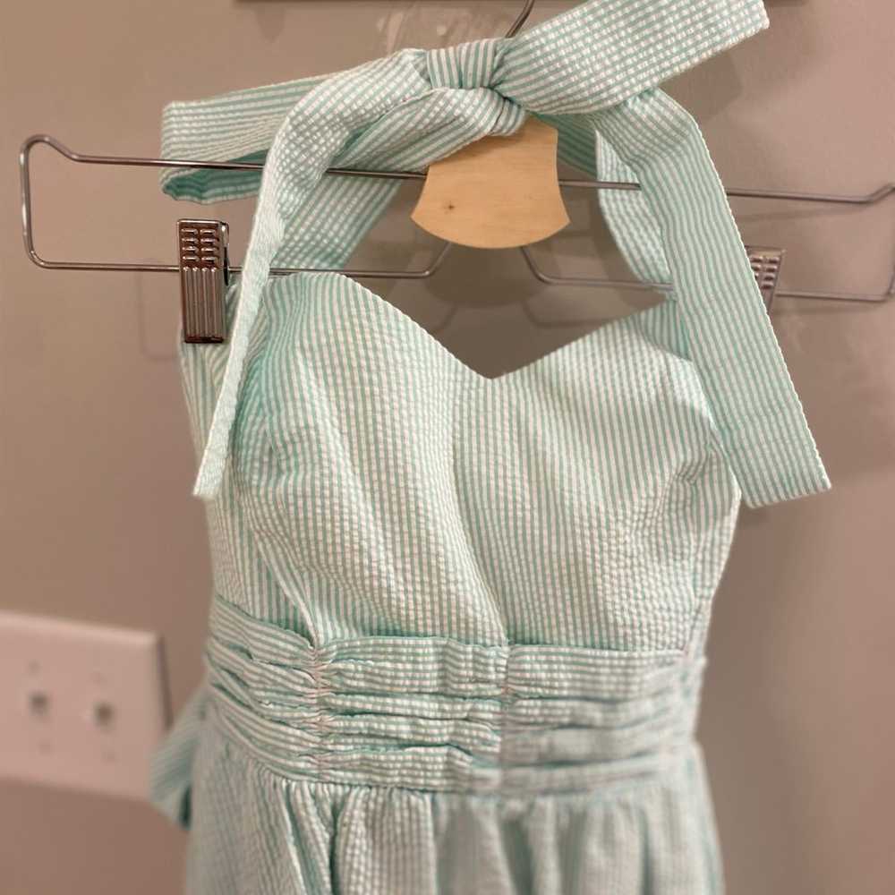 Mint Lauren James Seersucker Sweetheart Dress Siz… - image 5