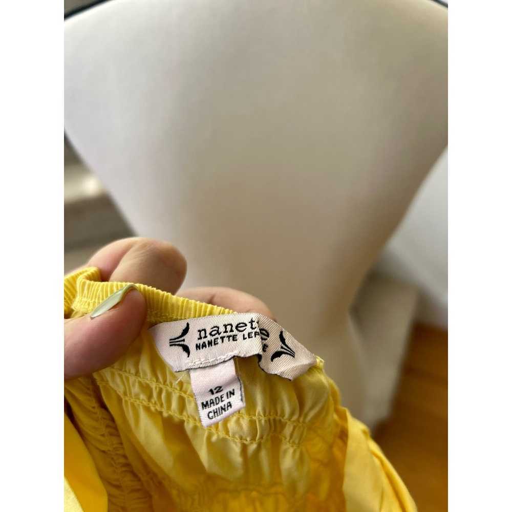 Nanette Lepore Lemon Yellow Shirred Bodice Midi D… - image 4